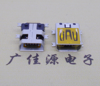 武汉迷你USB插座,MiNiUSB母座,10P/全贴片带固定柱母头