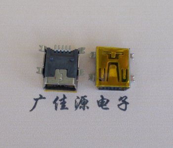 武汉MINI USB 5P 接口 母座 全贴带麦拉 高9.6带0.9柱子