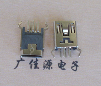 武汉MINI USB5p母座|B型口180度|直插弯脚