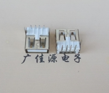 武汉 USB2.0 AF 90度 直插脚 无后盖 平口铜壳