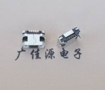 武汉迈克小型 USB连接器 平口5p插座 有柱带焊盘