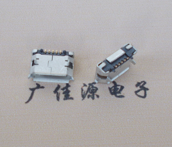 武汉Micro USB 5pin接口 固定脚距6.4插板有柱卷边