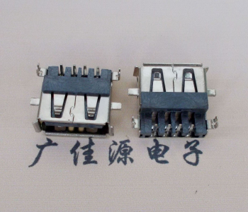 武汉AF USB母座90度 DIP沉板3.9/4.9 耐高温有卷边