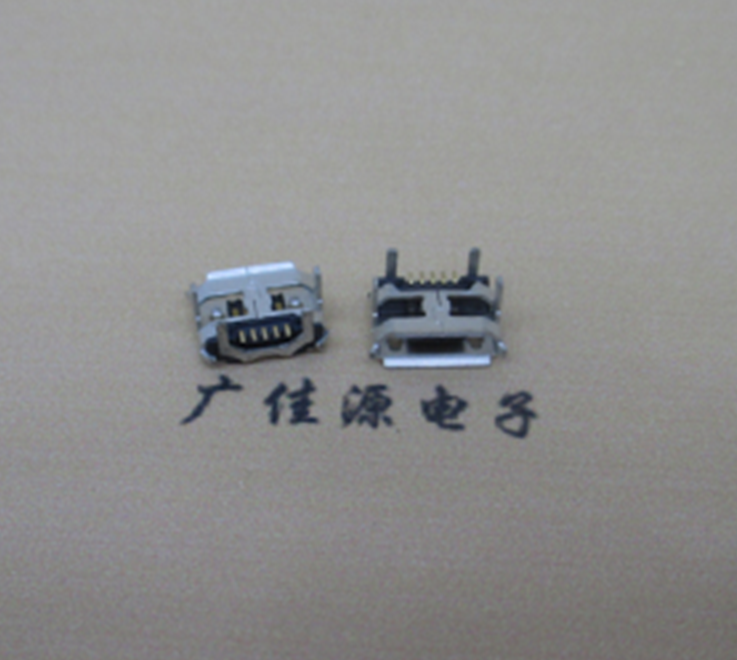 武汉Micro usb5p母座 B型口 加长2.0mm牛角 焊接图解