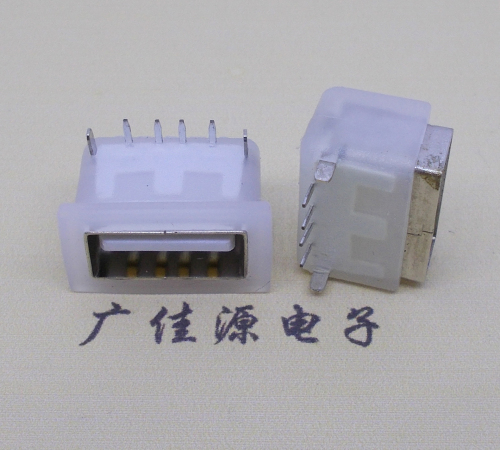 武汉卧式后两脚DIP插板USB AF 2.0防水母座,反向插A公头连接器