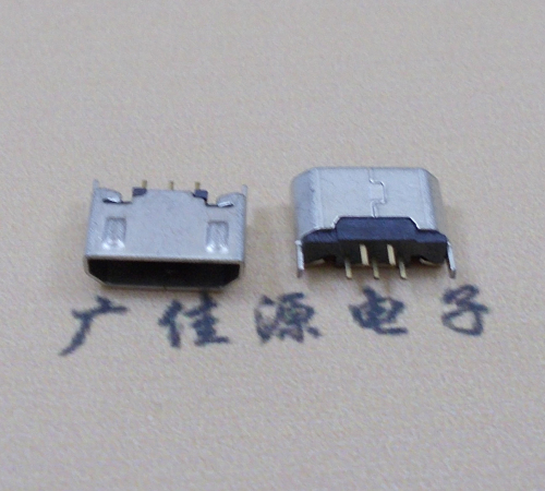 武汉迈克USB 180度母座5p直插带地脚1.5端子直口