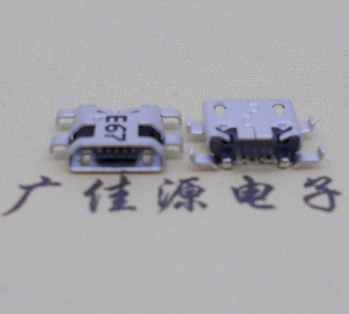 武汉Micro usb 反向沉板1.2mm接口四脚插直边无导位