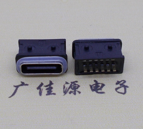 武汉防水type-c6p母座立式直插带定位住连接器