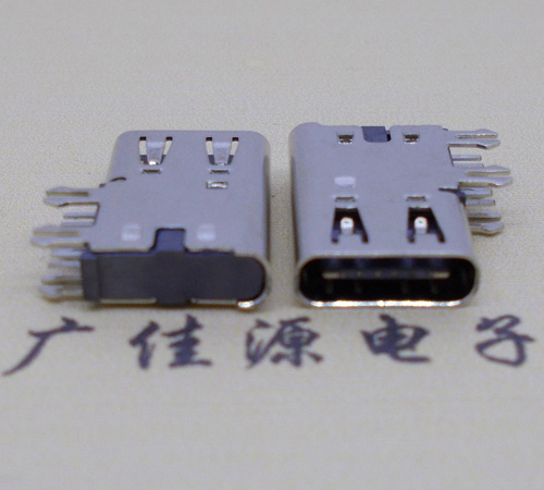 武汉侧插USB3.1接头座子.90度type-c母座.6p侧插连接器