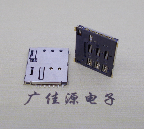 武汉NANO SIM 自弹式卡座 1.37H 带CD测试7Pin 手机卡座连接器