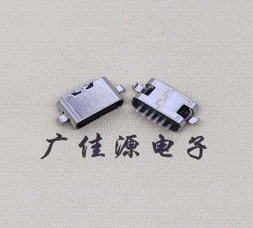 武汉type c6p母座接口 沉板0.8mm 两脚插板引脚定义  