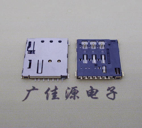 武汉NANO SIM 自弹式卡座 1.37H 带CD测试7Pin 手机卡座连接器