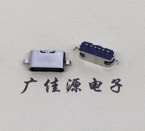 武汉type c6p母座接口 沉板0.8mm 两脚插板引脚定义  